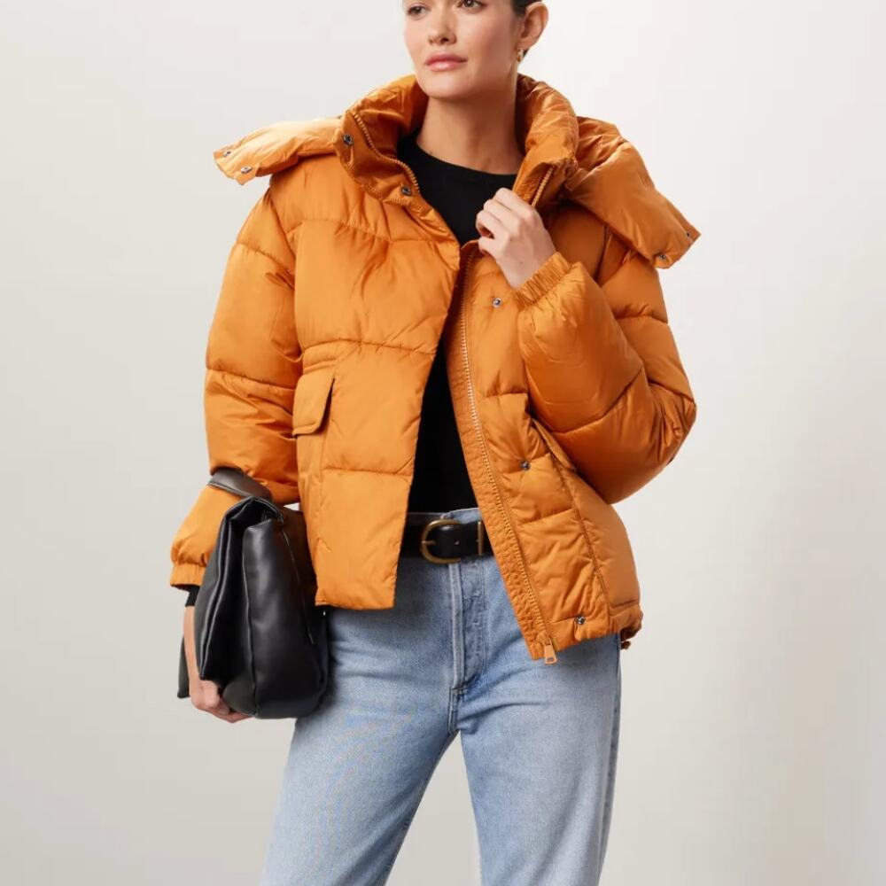 NVLT Copper Wonder Puffer Ski Jacket SMALL Hoodie Oversized Retro Designer $199 - Picture 1 of 10